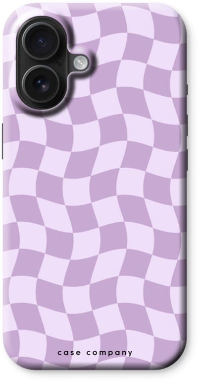 Case Company® - Hoesje geschikt voor iPhone 16 hoesje - Grid Paars - Tough Case - Maximale Bescherming alle Kanten en Schermrand
