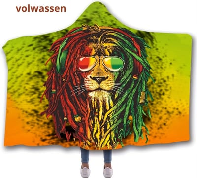 Bovista Hoodie Deken Met Mouwen - Onesie - Plaid - Fleece Blanket - Knuffeldeken - Dames - Heren - Kinderen - Leeuw - Volwassenen