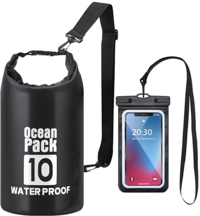 Waterdichte Droogzak 10L met Telefoonzakje - Ideaal voor Zwemmen, Raften en Kamperen