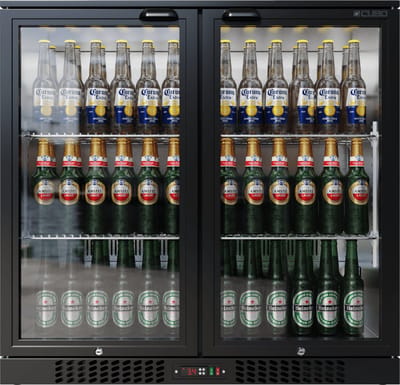 Barkoelkast 207L - 2 Scharnierende glazen deuren - Afsluitbaar met slot - CS-210H-EE