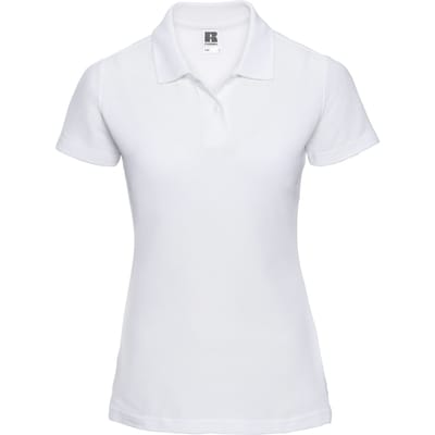 Russell Dames/Dames Piqué Poloshirt (Wit)
