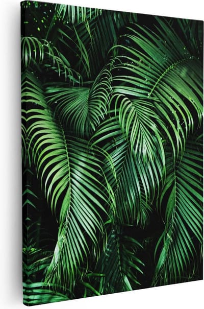 Artaza Canvas Schilderij Palmboom - 40x50 cm - Wanddecoratie Bladeren - Muurdecoratie Jungle - Kamer Accessoires