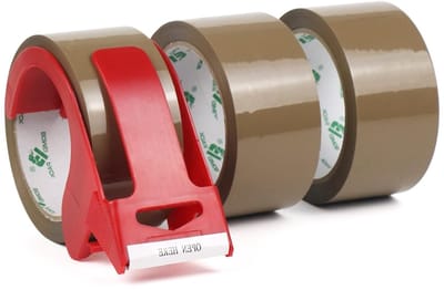 Verpakkingsmateriaal: 3 Rollen Verpakkingstape Bruin 66m x 48mm voor Karton en Pakketten