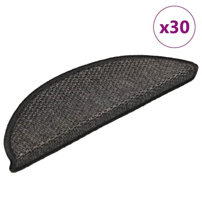 vidaXL - Trapmatten - zelfklevend - Sisal-Look - 30 - st - 56x17x3 - cm - antraciet