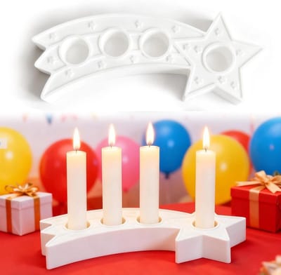 Siliconen Sterren Kaarsenhouder - Mallen voor Epoxyhars, Kerstdecoratie en Creatieve DIY-projecten met 4 Openingen