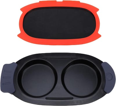 Magnetron Eierkoker - Eier Bereider - Snel Ontbijt Maken - Antiaanbaklaag Twee Holtes - Compact Draagbaar - Rood