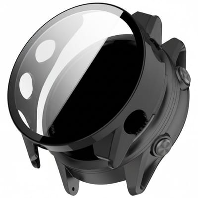 Screenprotector case - geschikt voor Garmin Forerunnr 570 - 42mm - full cover hoesje - gehard glas - 42 mm - volledige bescherming - zwart
