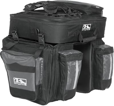 M-Wave Amsterdam Triple Fietstas - 96 liter - voor lange fietstochten - zwart