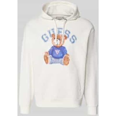 hoodie met labelprint en kangoeroezak