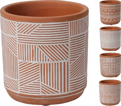 Koopman - Decoratieve Keramische Pot - 11 cm - Terakota Kleur - Hoogwaardige Ceramiek