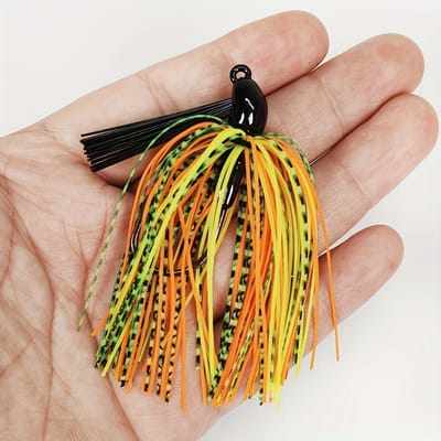 Jupes de Pêche en Silicone - Tête Jig Football Anti-Herbes, Couleurs Assorties, Matériel de Chasse et de Pêche black