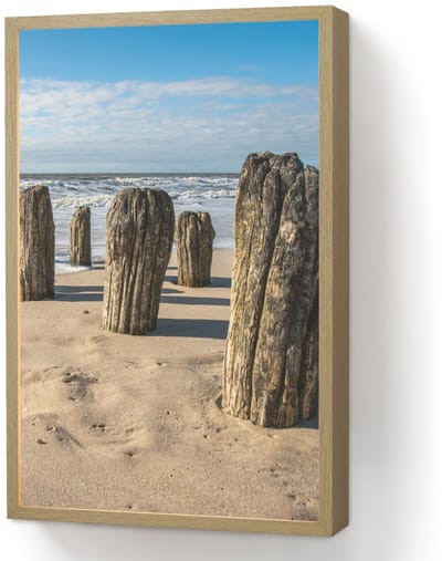 Wandlamp 40x60 cm - Oplaadbaar - Zand - Strand - Paal - Water - Zomer - Wandlampen binnen woonkamer - Slaapkamer lamp - Decoratieve nachtlamp - Vloerlamp draadloos
