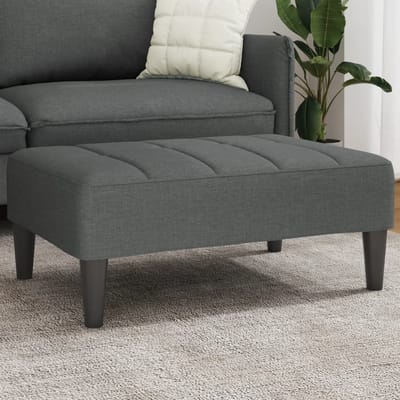 vidaXL - Voetenbank - 77x55x31 - cm - stof - donkergrijs