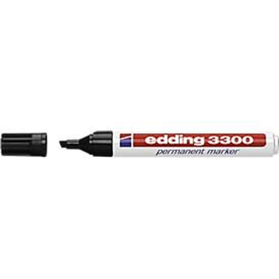 EDDING permanent marker 3300, met wigvormige punt, 10 stuks, zwart