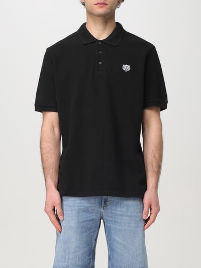 Tiger Head Polo Shirt Short Sleeve - Black