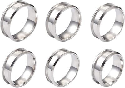 Set van 6 roestvrijstalen ronde ringen - 17-22 mm - Voor het maken van sieraden - Voor dames en heren - Roestvrij staal