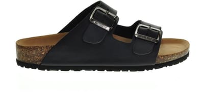 Slippers Zwart Leder Tweeband Bionatura maat 37