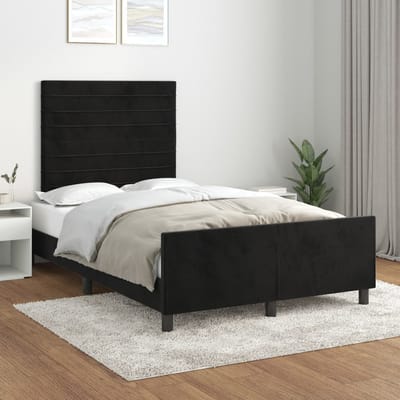 vidaXL - Bedframe - zonder - matras - 120x200 - cm - fluweel - zwart