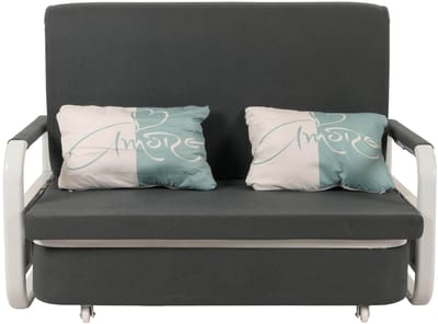 Slaapbank MCW-M83, slaapbank bank, slaapfunctie bedstee ligoppervlak, 130x185cm ~ stof/textiel donkergrijs