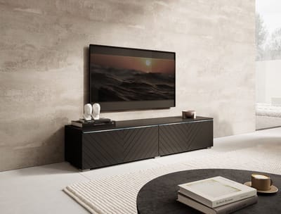 Meubella - TV-Meubel Dixon - Zwart Visgraat - 140 cm