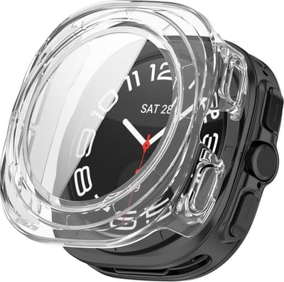 Watch case screenprotector - hoesje - gehard glas - geschikt voor Samsung Galaxy Watch Ultra (47 mm) - transparant