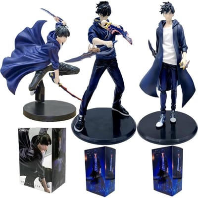 Solo Leveling Sung Jinwoo Anime Figuur Mineraal Dartal Level Up Actiefiguur Verzamelmodel Pop Cadeau voor Fans gray