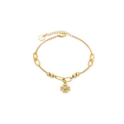 Luxenter armband van glanzende zirkonia afgewerkt in 18K geel goud - Wilya