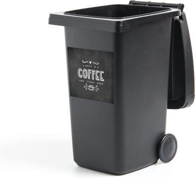 Container sticker Koffie - Studeren - Motivatie - Spreuken - Student - 40x40 cm - Kliko sticker