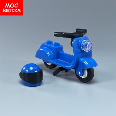 MOC City Sport Rijden Fiets Scooter Motorfiets Helm Assemblage Bouwstenen compatibel met 15396c01 Speelgoed kinder cadeaus