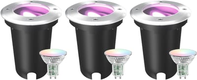 Ledvion LED Grondspot 3 stuks Vierkant GU10 3W 230V 6500K Koel wit IP67