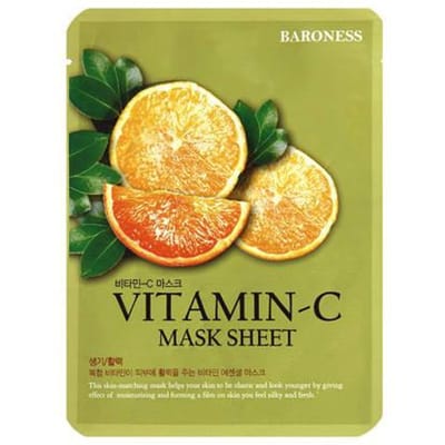 Masque en tissu à la Vitamine C BARONESS, 21 g - Masque en tissu éclaircissant à la vitamine C 21