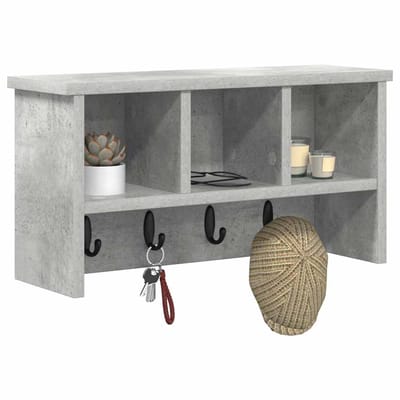 vidaXL - Wandgemonteerde - kapstok - Muurmontage - Beton - Grijs - 50 - x - 16 - x - 26 - cm
