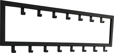 LT-Luce Wandkapstok 15 haken 90cm - Metaal Zwart - Muurkapstok - Ganghanger