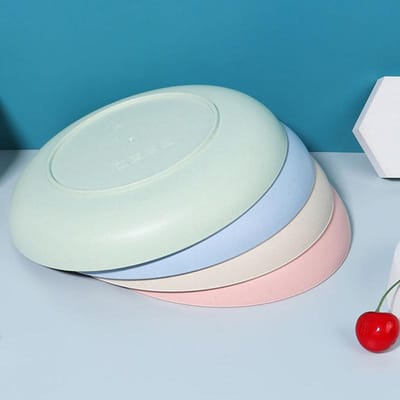 Keuken Plastic Borden Tarwestro Voedsel Saus Schoteltje Smaakbord Snack Fruit Borden Rond Huishoudservies Modern Dinerborden white