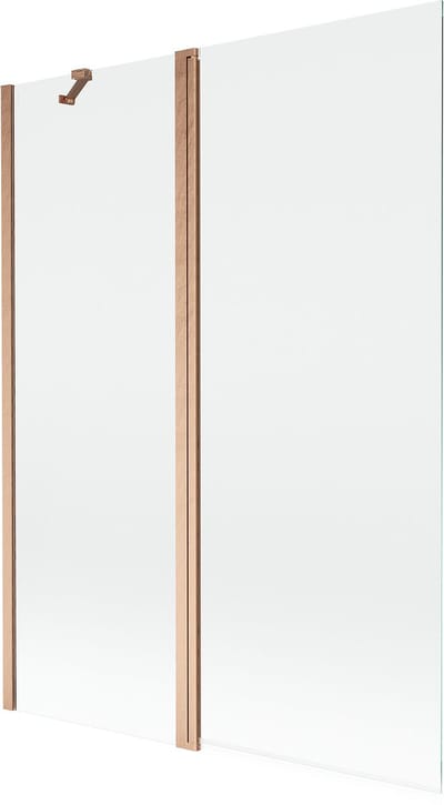 Mexen Mist badwand 2-delig 130 x 150 , transparant, geborsteld koper - 8A9-130-011-65-00