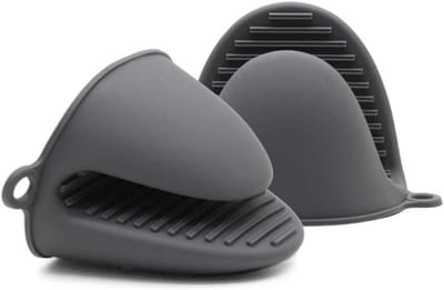 EXCITAT Verdikte ovenwanten - Mini ovenwanten - Hittebestendig - Geschikt voor bakken, koken en grillen - Grijs - Siliconen