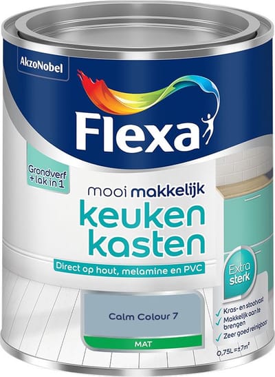 Flexa - Mooi Makkelijk Keukenkasten Mat - Calm Colour 7 - Mengverf - 750 Ml