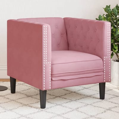 vidaXL - Fauteuil - Chesterfield-stijl - fluweel - roze