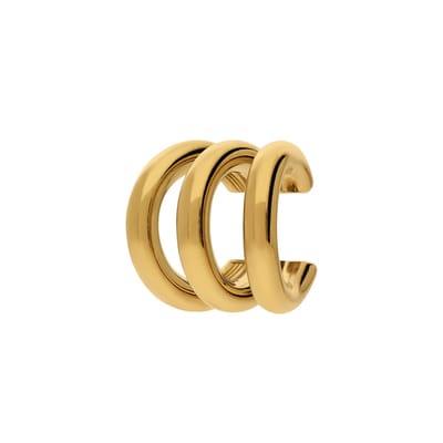 Lucardi Dames Stalen goldplated earcuff breed - Oorbellen - Staal - Goudkleurig