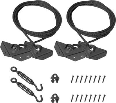 Alloy Stalen Ondersteuningsset voor Anti-Sag Tuindeuren en Poorten - Geschikt voor Houten Hekken (2, Zwart)