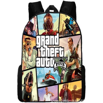 Grand Theft Auto Grand Theft Auto Perifere Animatie Rugzak Schooltassen voor Mannen en Vrouwen standard