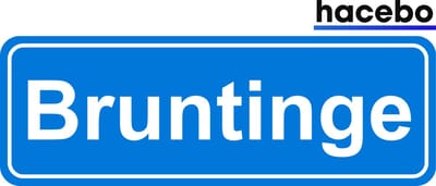 Hacebo - Plaatsnaam Sticker - 29x10 CM - Bruntinge sticker - Verkeersborden sticker - grappige cadeaus - Bruntinge