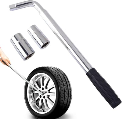Wielmoersleutel Auto - Bandengereedschap Set - Banden Wisselen - Telescopisch Verstelbaar - 38-50 cm - Zilverkleurig