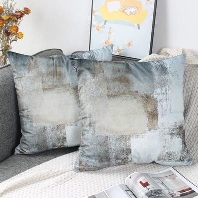 Unyqoos ® Set van 2 Luxe Fluwelen Kussenhoezen voor Binnen en Buiten in Landhuisstijl