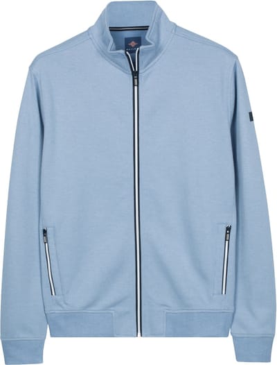 Baileys Vest Sweat Texture Zip Yarn Dyed Jacquard Interlock Riviera Blue / male