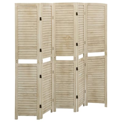 vidaXL - Kamerscherm - met - 5 - panelen - 175x165 - cm - massief - paulowniahout