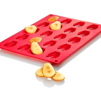 20 Holtes Siliconen Madeleine Vorm Anti-aanbak Cakevorm Bakgereedschap voor DIY Zelfgemaakte Cake Snoep L(for 6.5-9kg) red