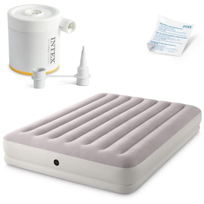 Intex Prestige Mid-Rise Queen Luchtbed incl. USB150 luchtpomp - 203 x 152 x 30 cm