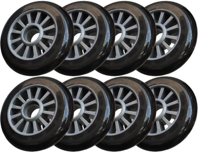 Skate Wielen - Vervangende Roller - Soepel Rijden - Duurzaam PU Materiaal - 100mm 8-Pack - Zwart
