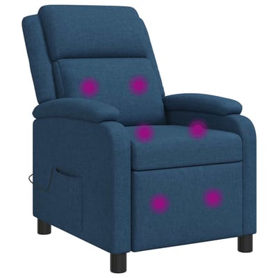 vidaXL - Massage - Relaxstoel - Blauw - Stof